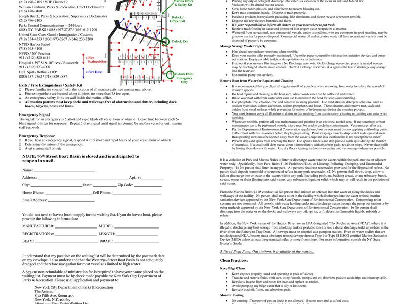 West 79th Street Boat Basin Menu