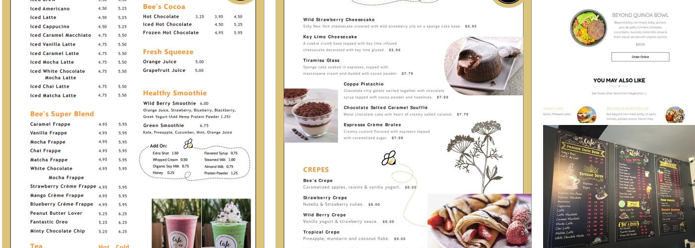 Cafe Bee Menu