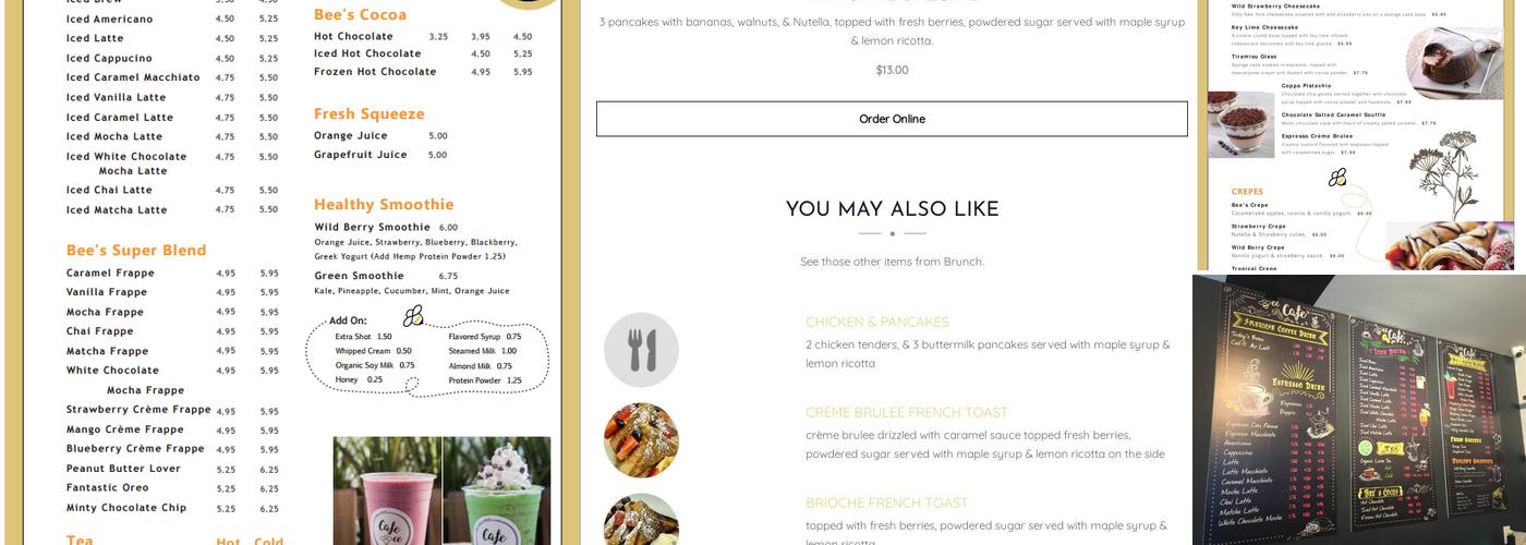 Cafe Bee Menu