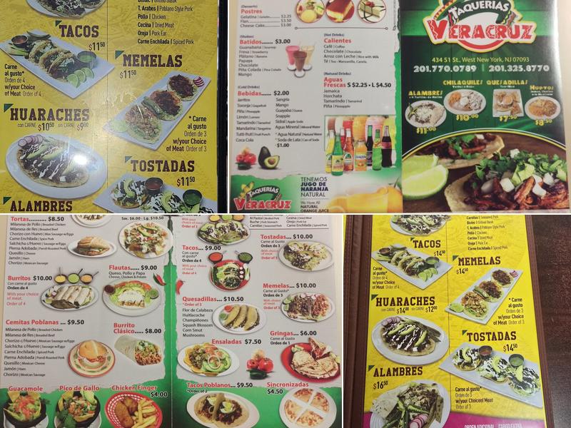 Taquerias Veracruz Menu