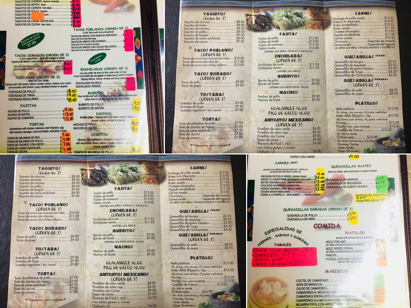 Sabor A Mexico Menu