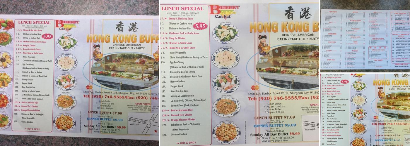 Hong Kong Buffet Menu