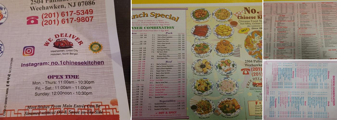 Number One Menu