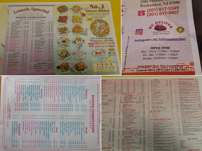 Number One Menu