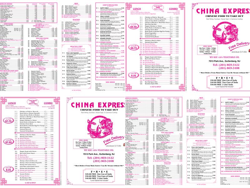 China Express Menu