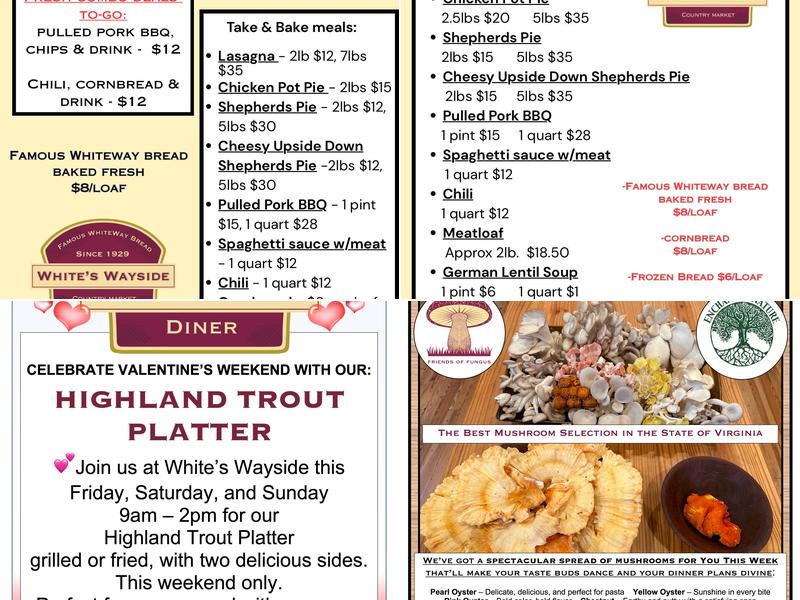 White's Wayside Menu