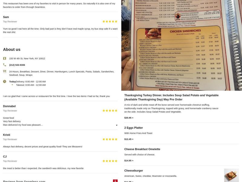 Washington Square Diner Menu