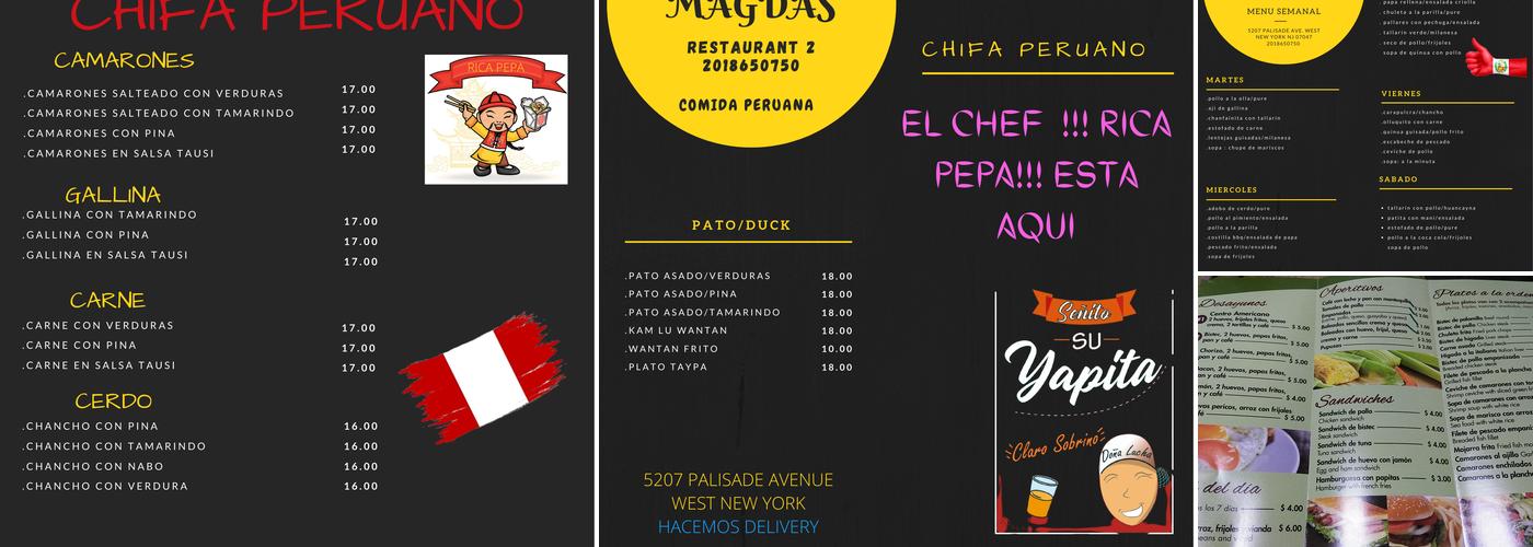 Magda’s restaurant Menu
