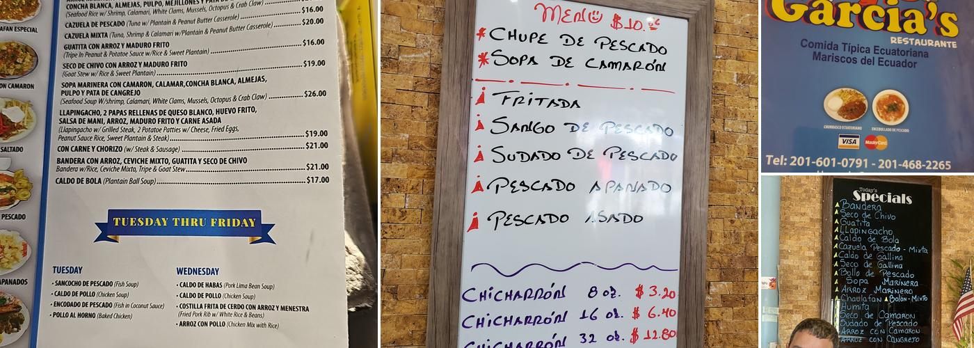 Garcia's Restaurant Menu