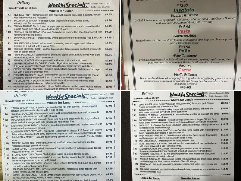 Santino's Pizza Menu