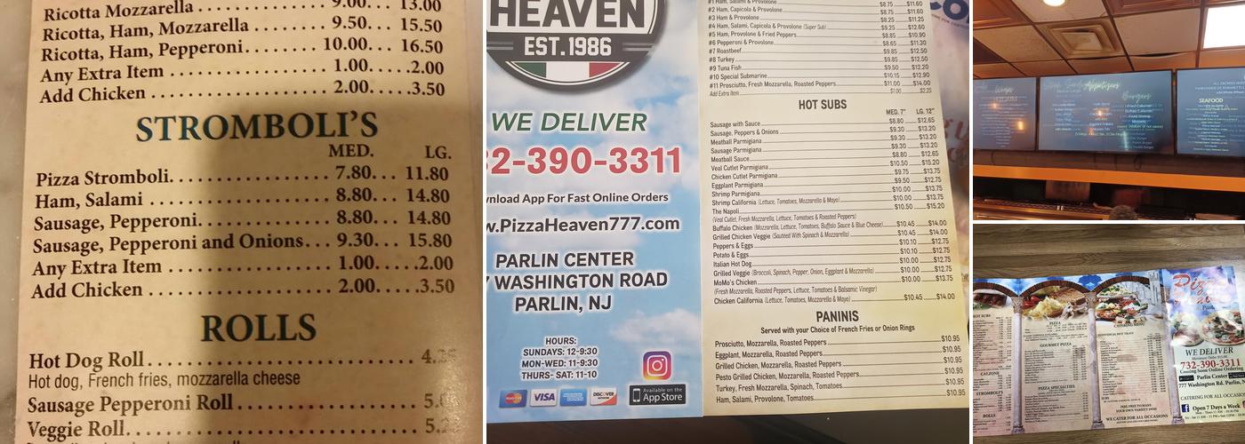 Pizza Heaven Menu