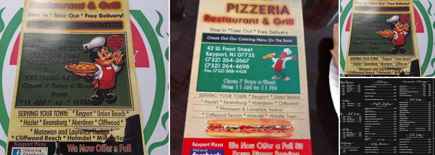 Keyport Pizza Menu
