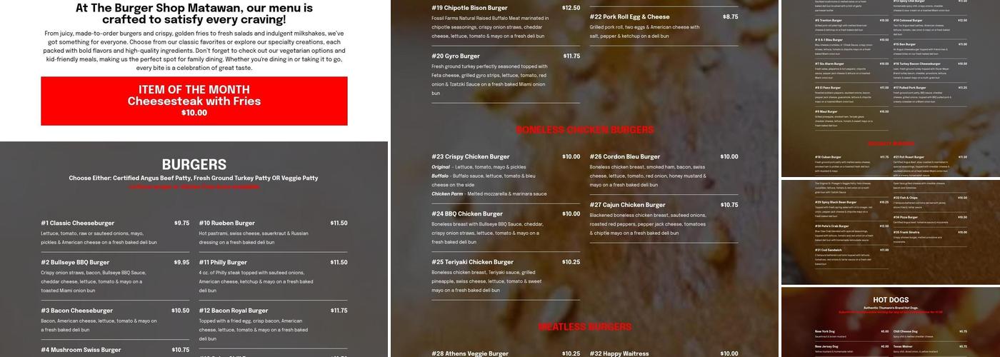 The Burger Shop Menu