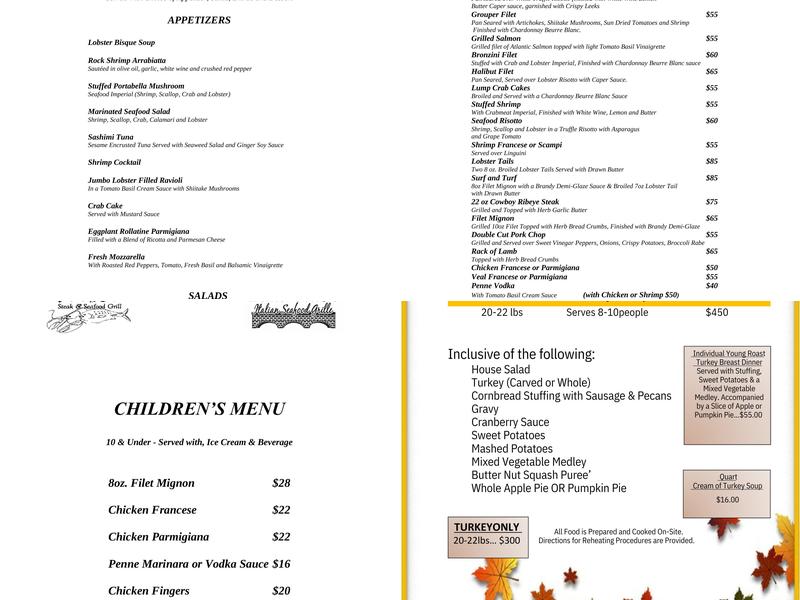 Ponte Vecchio Menu