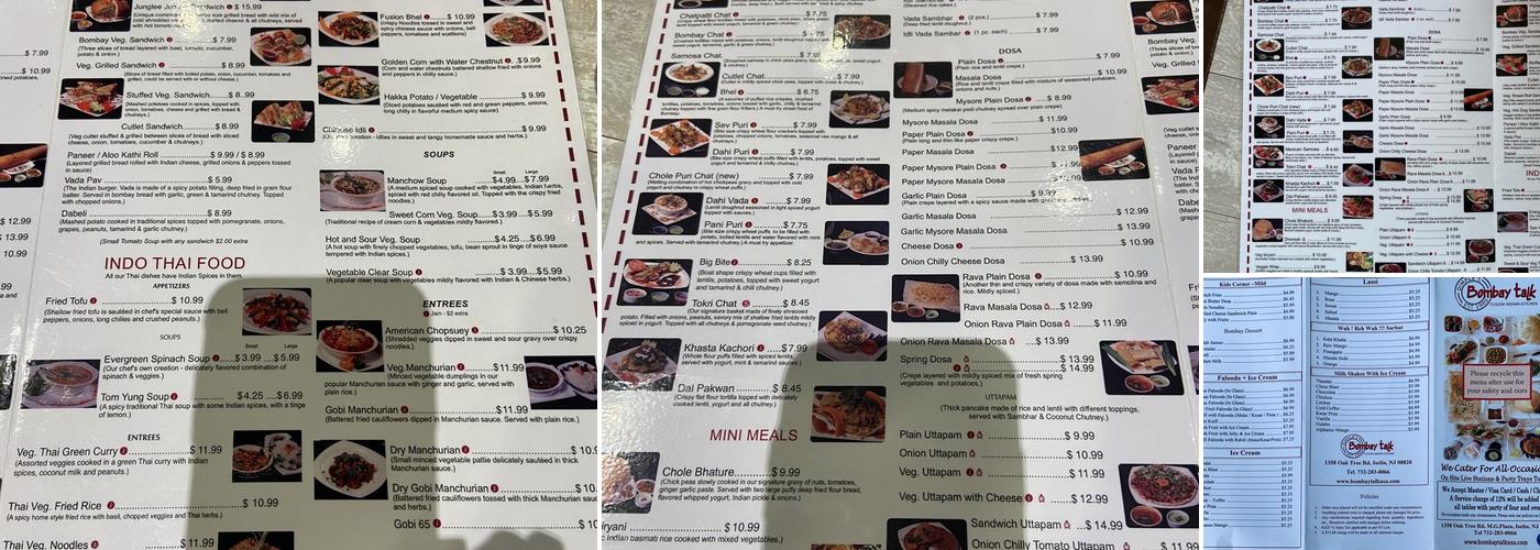 Dimple's Bombay Talk Catering Services Menu