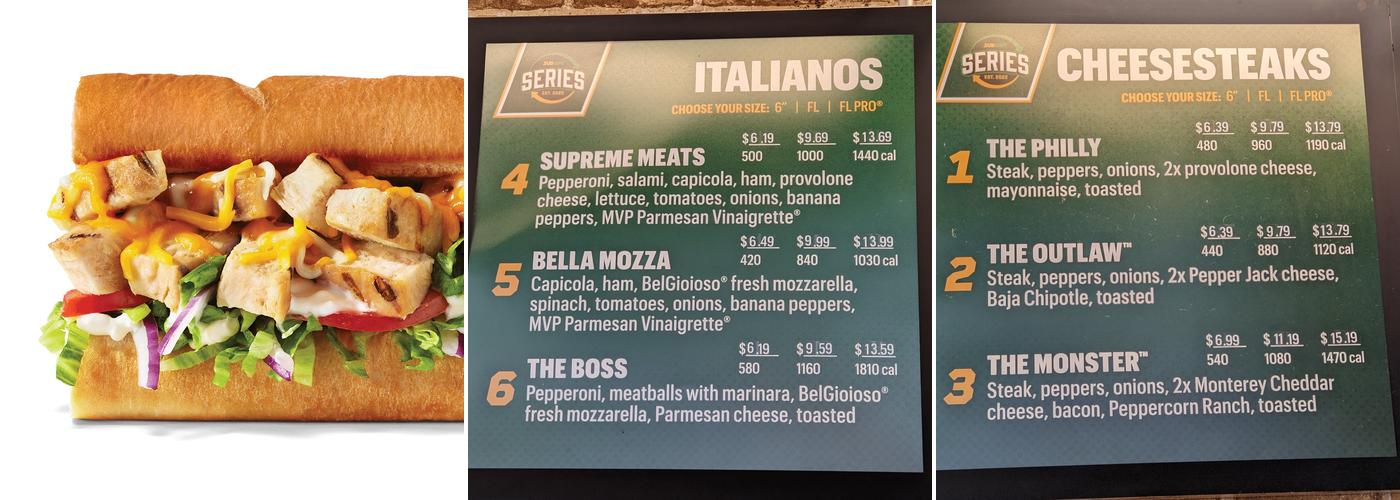 Subway Menu