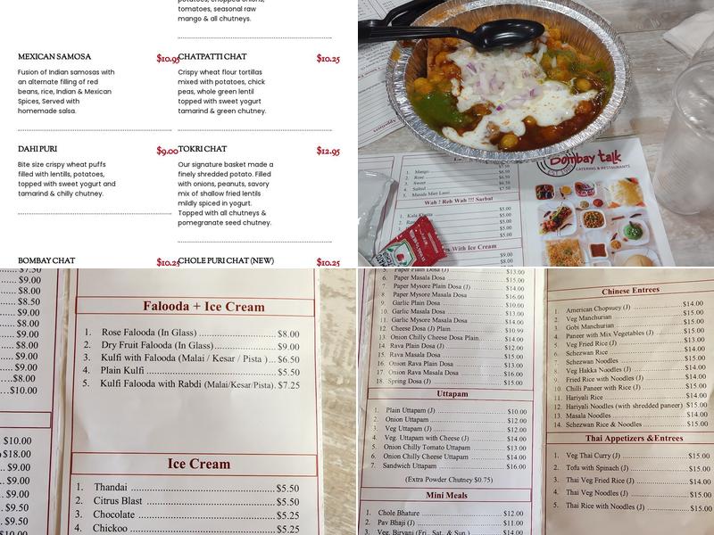 Dimple's Bombay Talk Menu