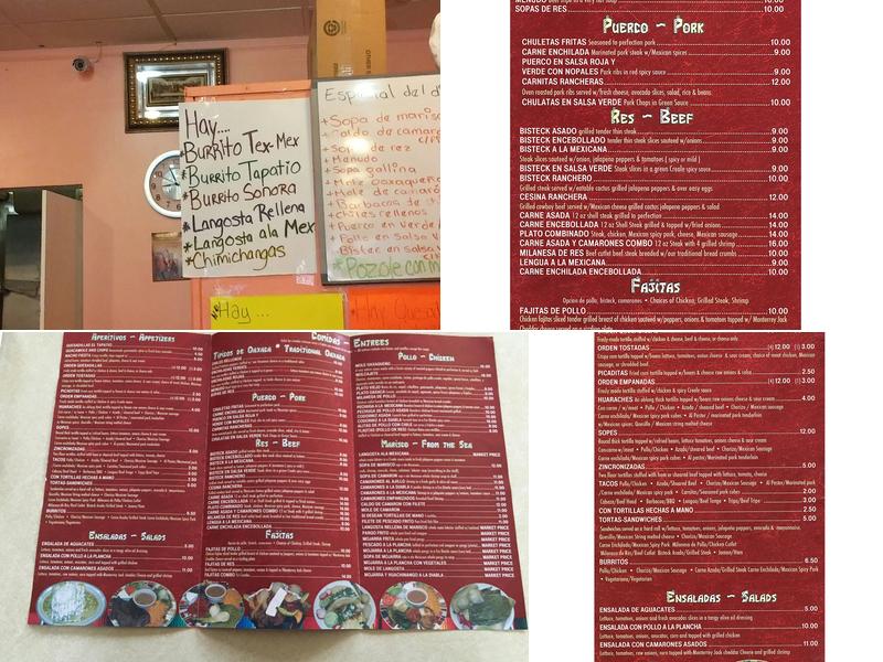 El Tapatio Menu