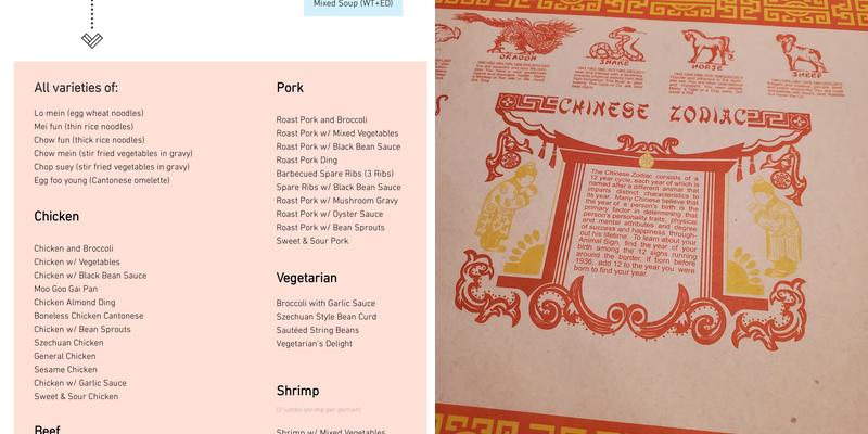 Chung Sing Menu