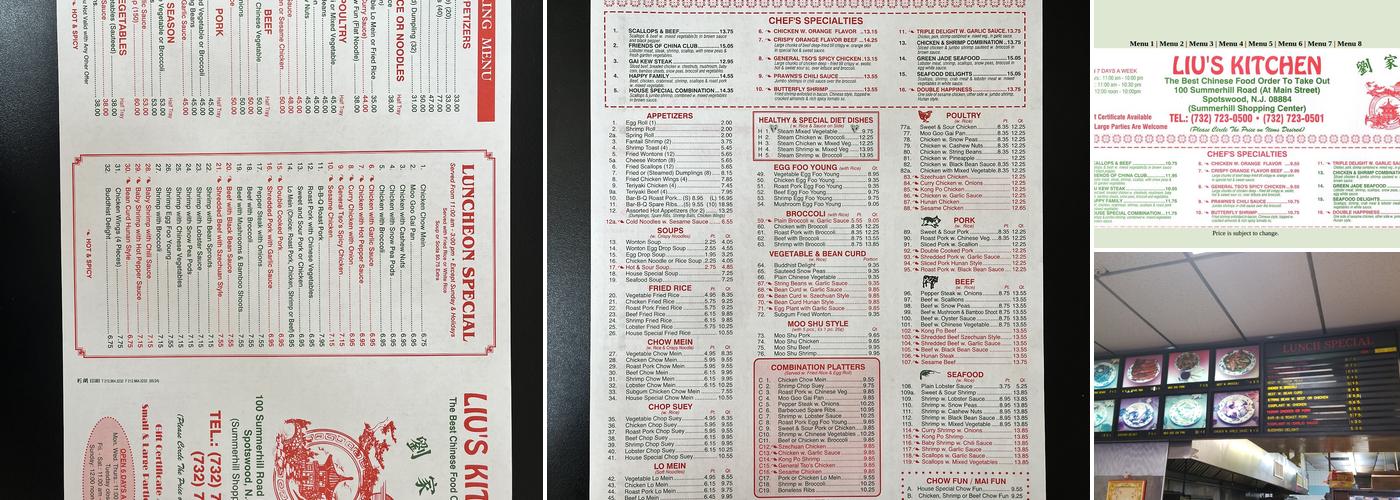 Liu's Kitchen Chinese Restaurant Menu