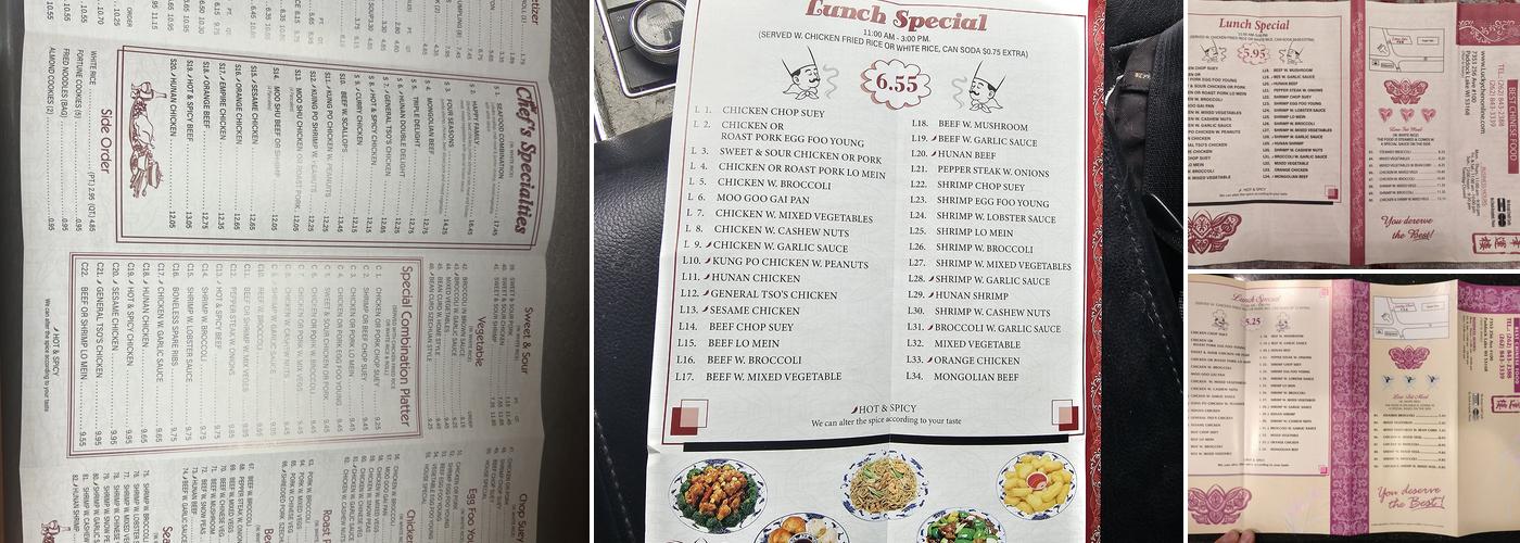 Lucky Chen Menu