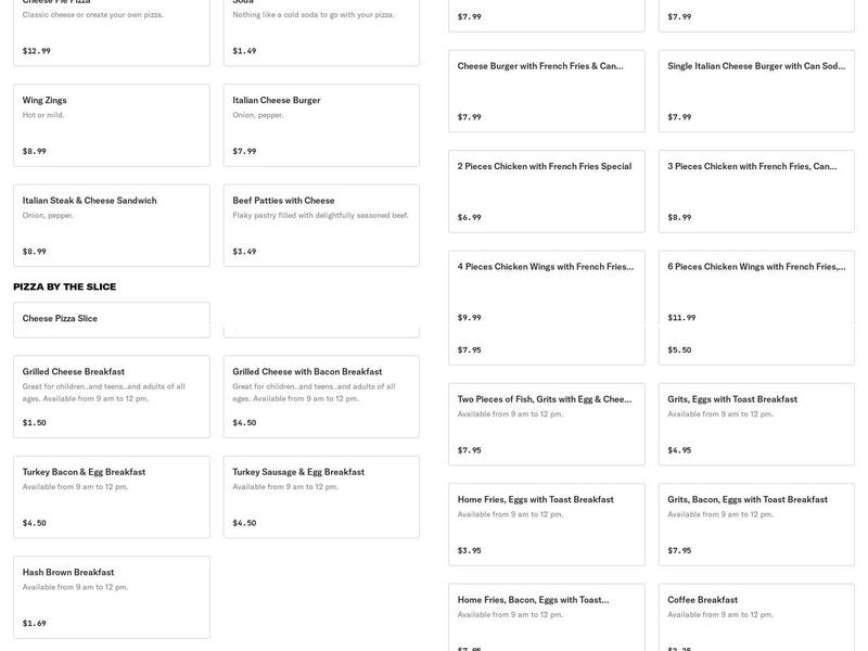 Supreme Pizza & Fried Chicken Menu