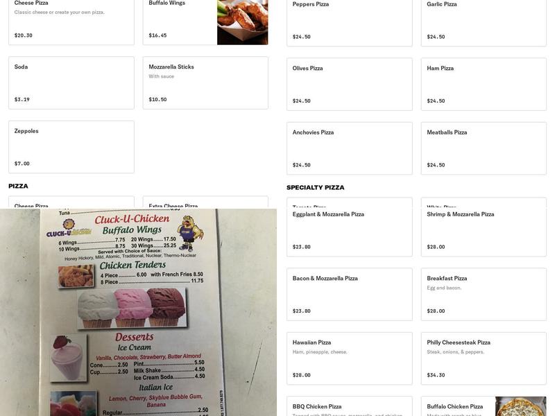 Pizza Town Pizzeria Menu