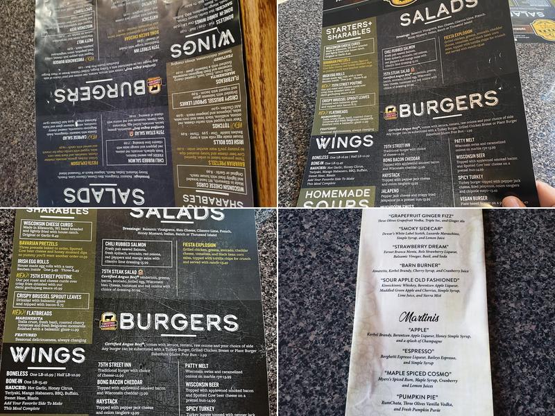 75th Street Inn Menu