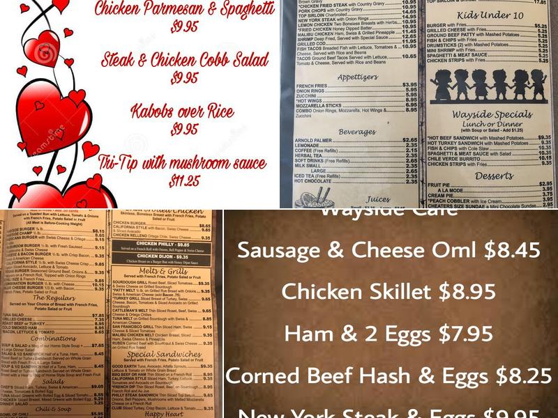Wayside Cafe Menu