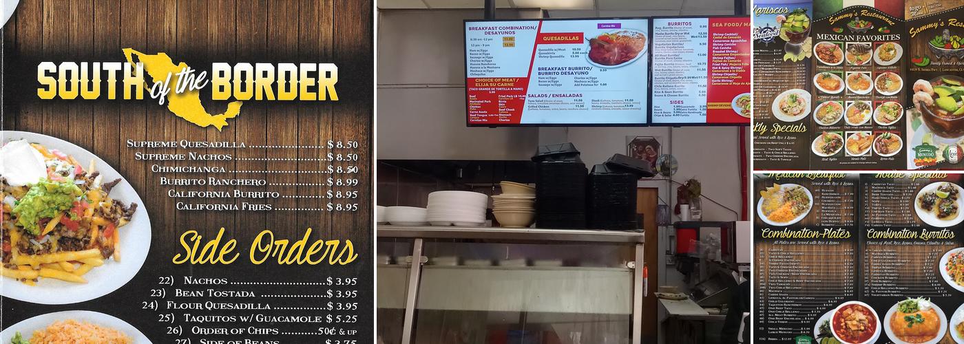Sammy's Restaurant Menu