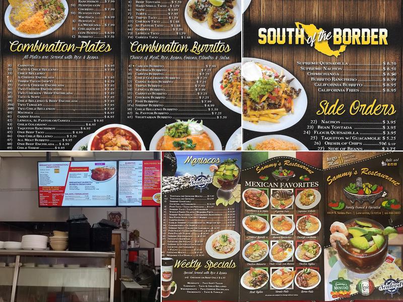 Sammy's Restaurant Menu