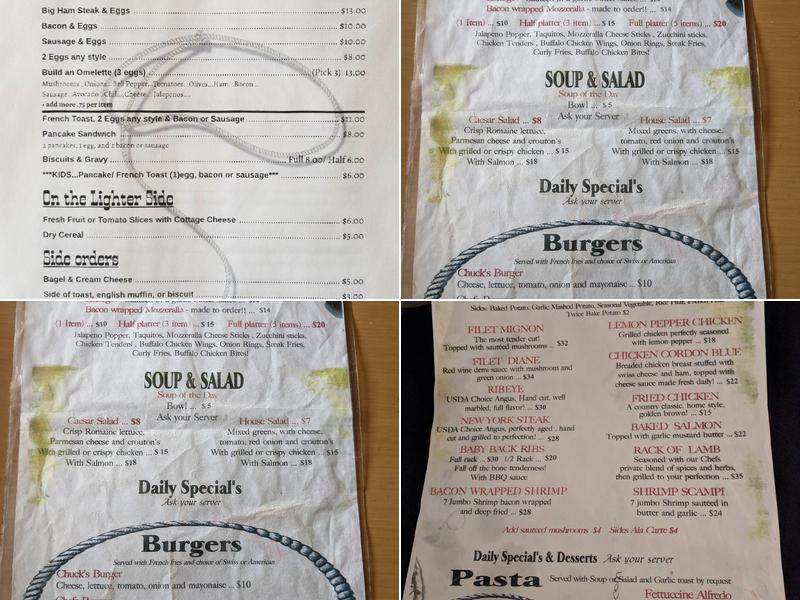 Mosman's Steak House Menu