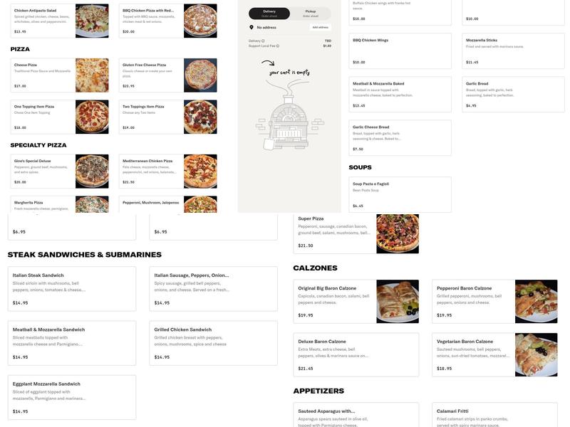 Gino's Ristorante Menu