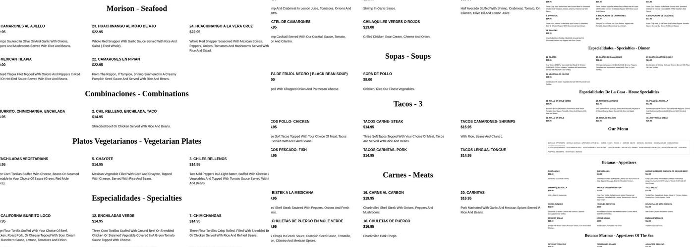 Cactus Charly Menu