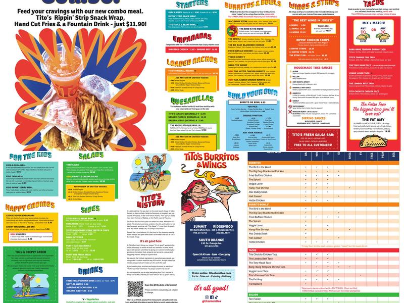 Tito's Burritos & Wings - Summit Menu