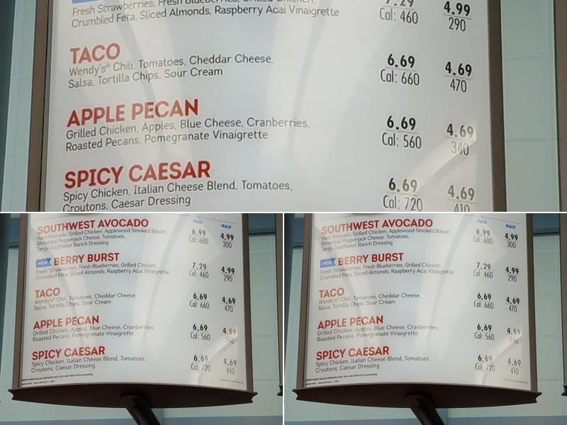 Wendy's Menu