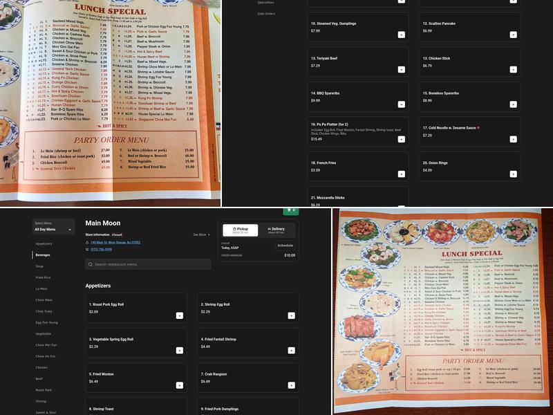 Main Moon Chinese Restaurant Menu