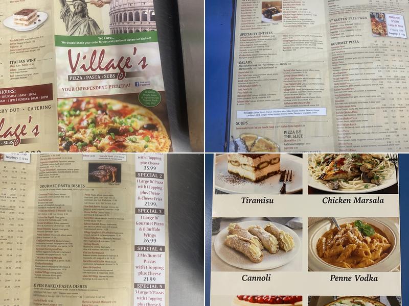 Village's Pizza Menu