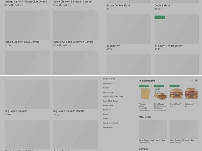 Wendy's Menu