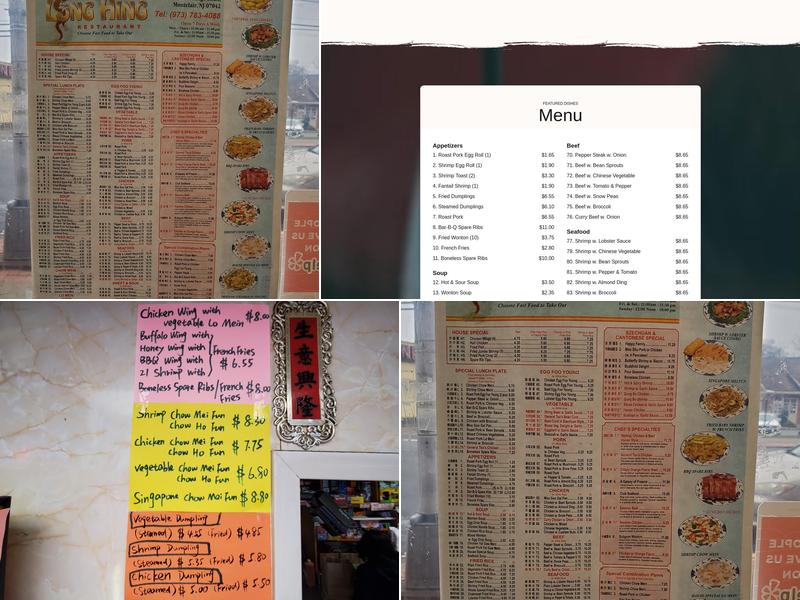 Long Hing Restaurant Menu