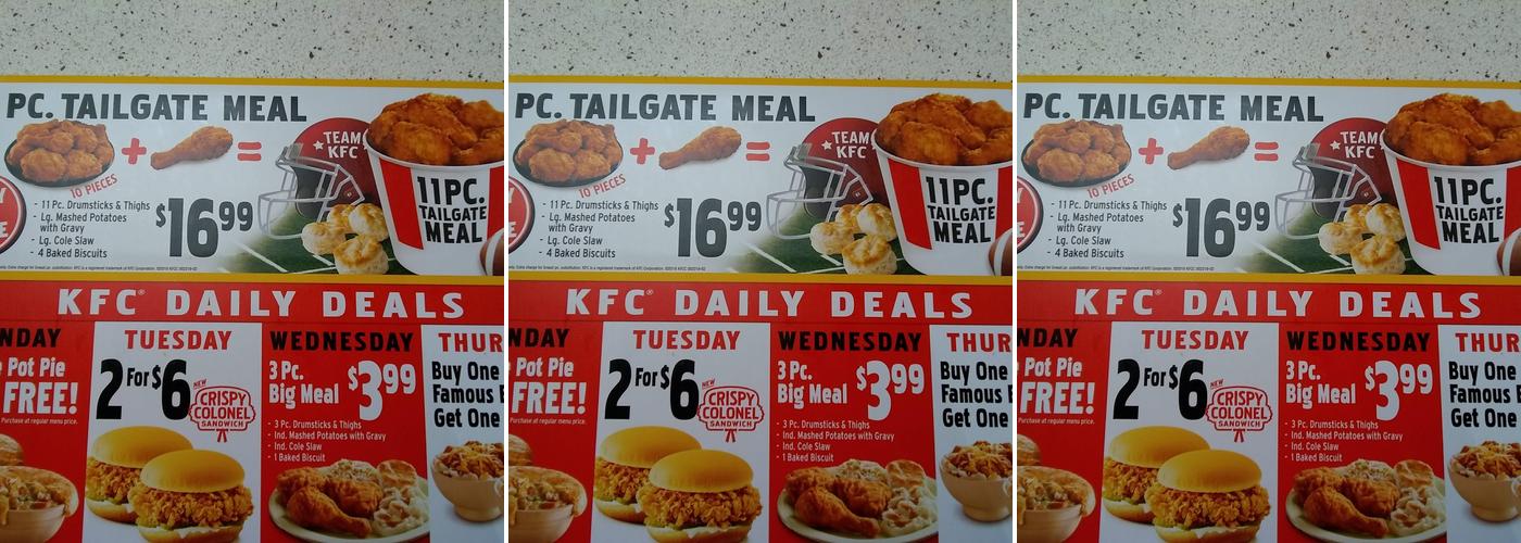 KFC Menu