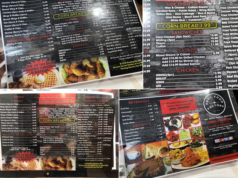 Soul Food Factory Menu