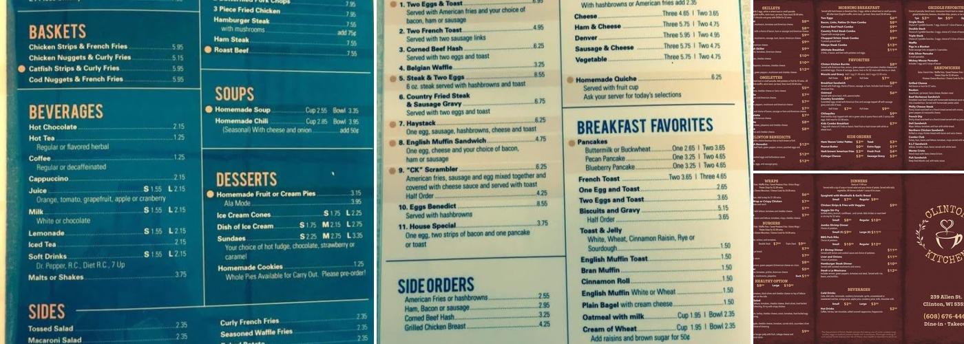 Clinton Kitchen Menu