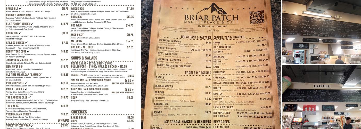 Briar Patch Marketplace & Cafe Menu