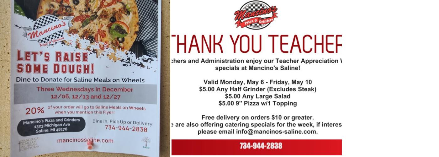 Mancino's Pizza & Grinders Menu