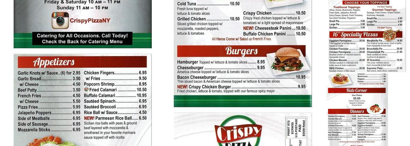 Crispy Pizza Menu