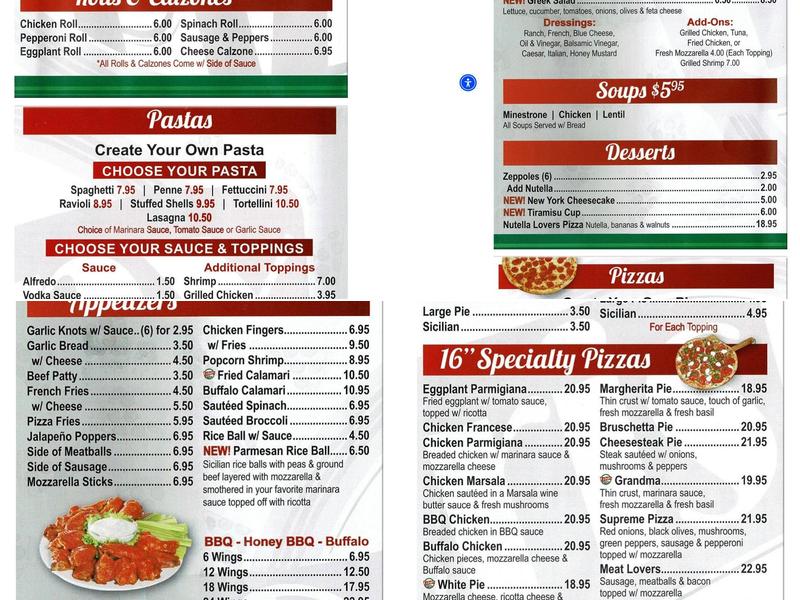 Crispy Pizza Menu