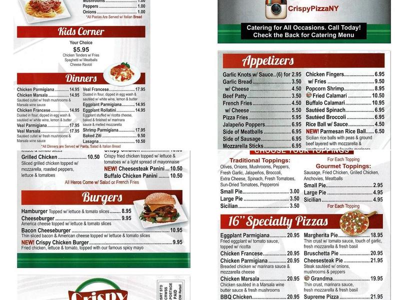 Crispy Pizza Menu