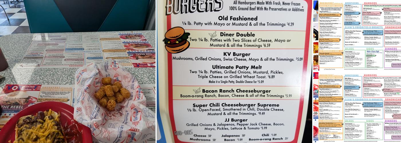 Boomarang Diner Bristow Menu