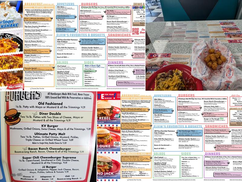 Boomarang Diner Bristow Menu